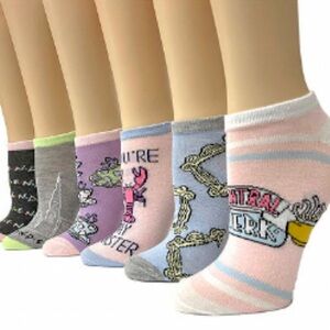 Friends TV Series low cut Ankle No Show Socks 6 pack - Chandler Phoebe Monica